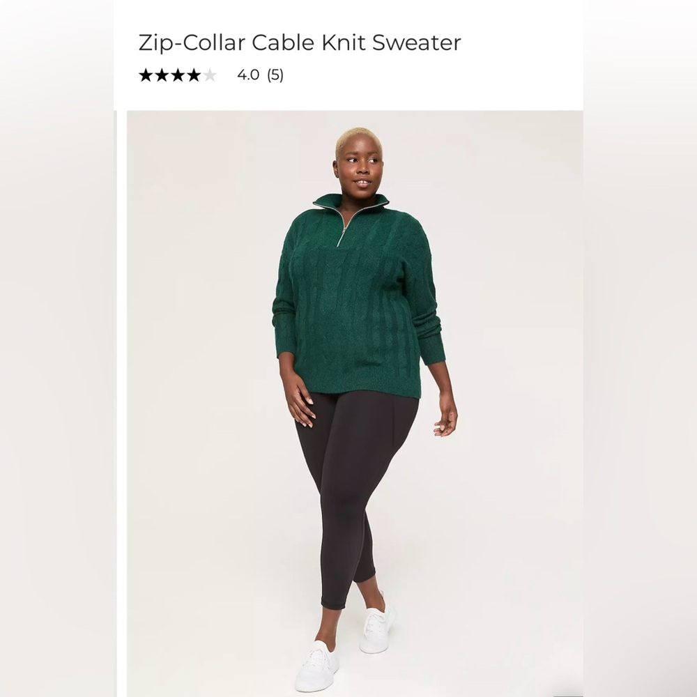 Perfect Green 1/4 Zip Collared Sweater NWT
